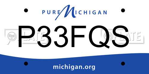 P33FQS Michigan License Plate