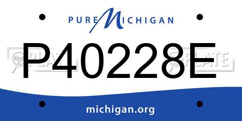 P40228E Michigan License Plate