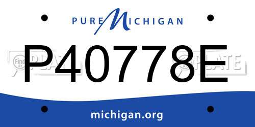 P40778E Michigan License Plate