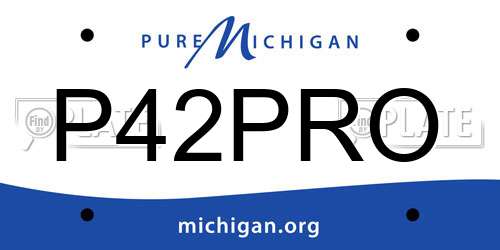 P42PRO Michigan License Plate