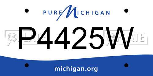 P4425W Michigan License Plate