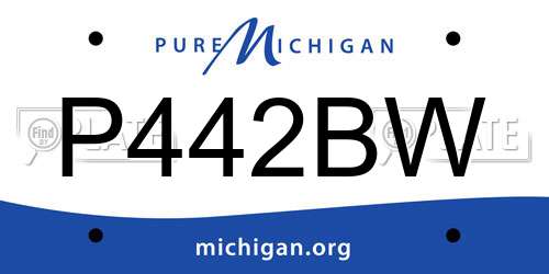 P442BW Michigan License Plate