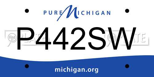 P442SW Michigan License Plate
