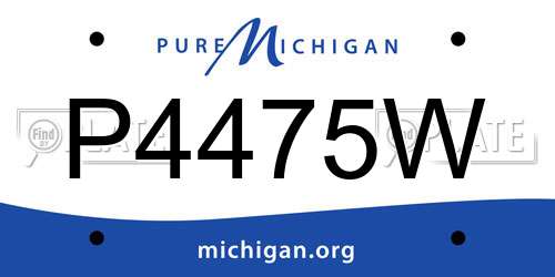 P4475W Michigan License Plate