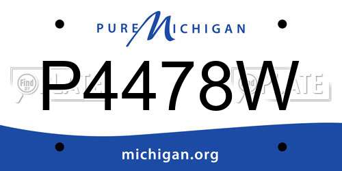 P4478W Michigan License Plate