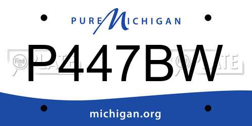 P447BW Michigan License Plate