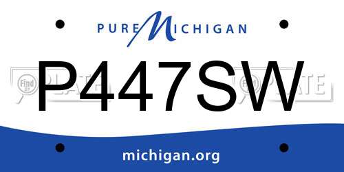 P447SW Michigan License Plate