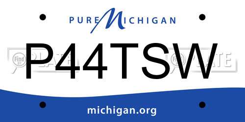 P44TSW Michigan License Plate