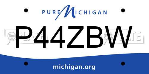 P44ZBW Michigan License Plate