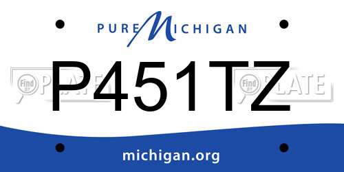 P451TZ Michigan License Plate