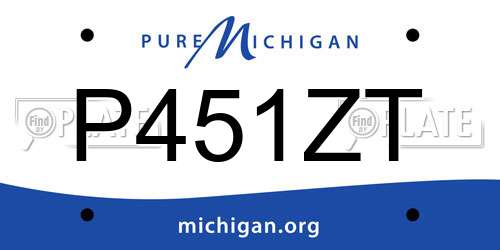 P451ZT Michigan License Plate