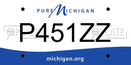 P451ZZ Michigan License Plate