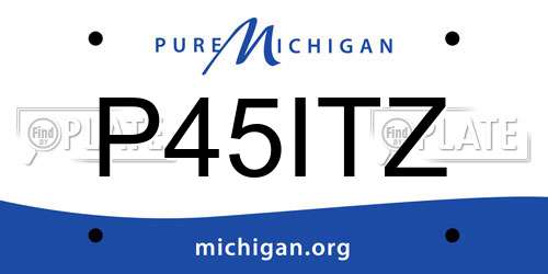 P45ITZ Michigan License Plate