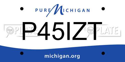 P45IZT Michigan License Plate