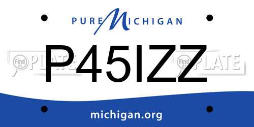 P45IZZ Michigan License Plate