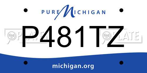 P481TZ Michigan License Plate