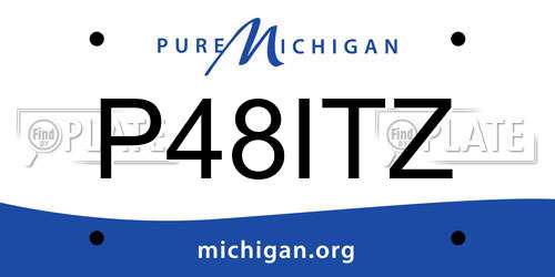 P48ITZ Michigan License Plate