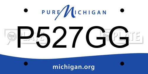P527GG Michigan License Plate