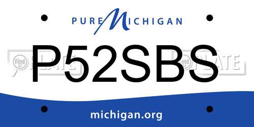 P52SBS Michigan License Plate