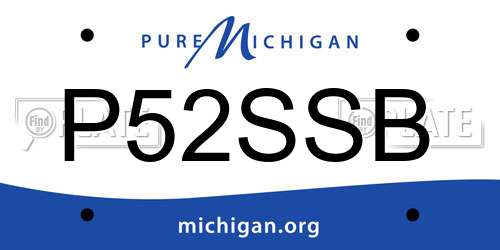 P52SSB Michigan License Plate