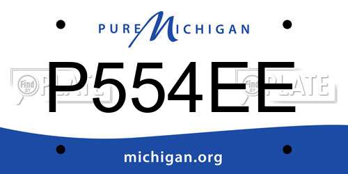 P554EE Michigan License Plate