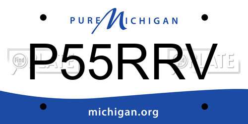 P55RRV Michigan License Plate