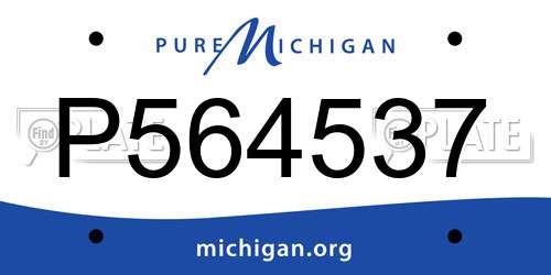 P564537 Michigan License Plate