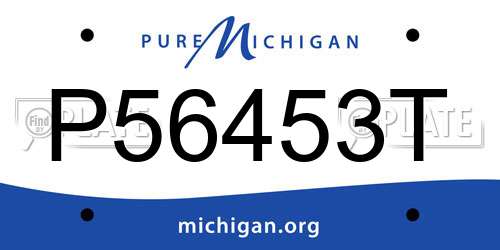 P56453T Michigan License Plate