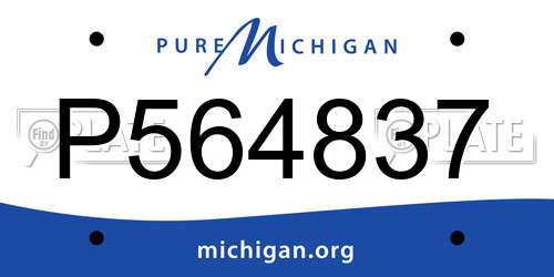 P564837 Michigan License Plate