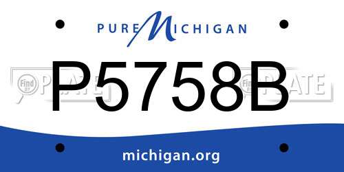 P5758B Michigan License Plate