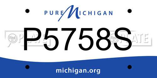P5758S Michigan License Plate