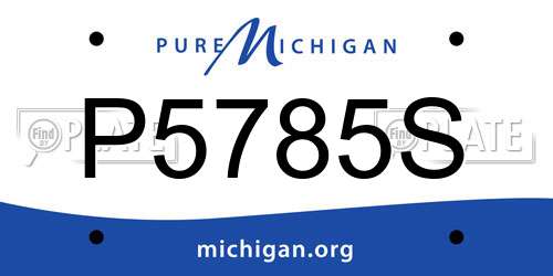 P5785S Michigan License Plate
