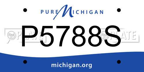 P5788S Michigan License Plate