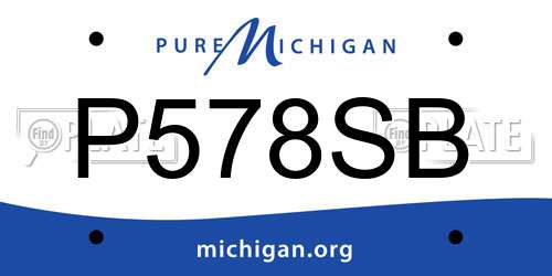 P578SB Michigan License Plate