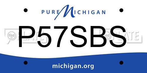 P57SBS Michigan License Plate