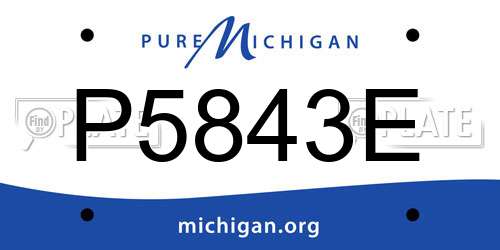 P5843E Michigan License Plate