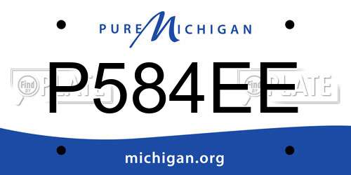 P584EE Michigan License Plate