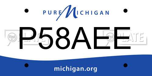 P58AEE Michigan License Plate