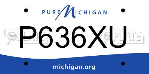P636XU Michigan License Plate