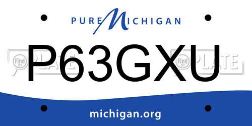P63GXU Michigan License Plate