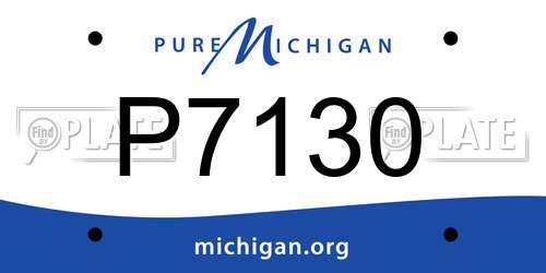 P7130 Michigan License Plate