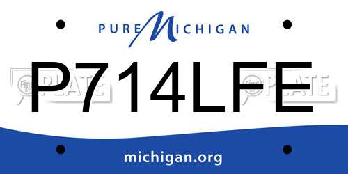 P714LFE Michigan License Plate