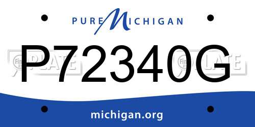 P72340G Michigan License Plate