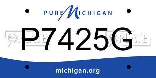P7425G Michigan License Plate