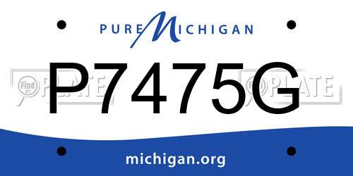 P7475G Michigan License Plate