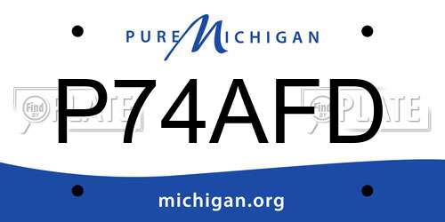P74AFD Michigan License Plate