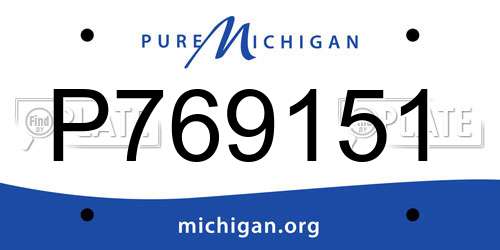 P769151 Michigan License Plate