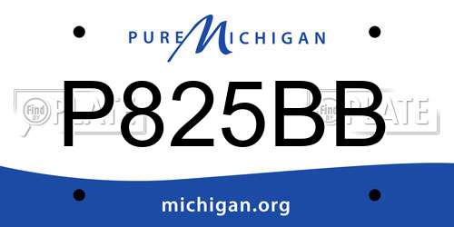 P825BB Michigan License Plate