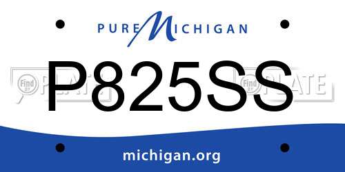 P825SS Michigan License Plate
