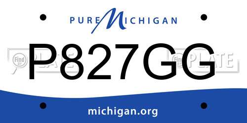 P827GG Michigan License Plate